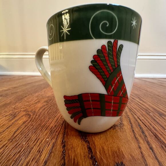 Four Fitz And Floyd Holly Hat Snowman Christmas Coffee Mugs Tea Cups Set of 4 - Picture 5 of 16